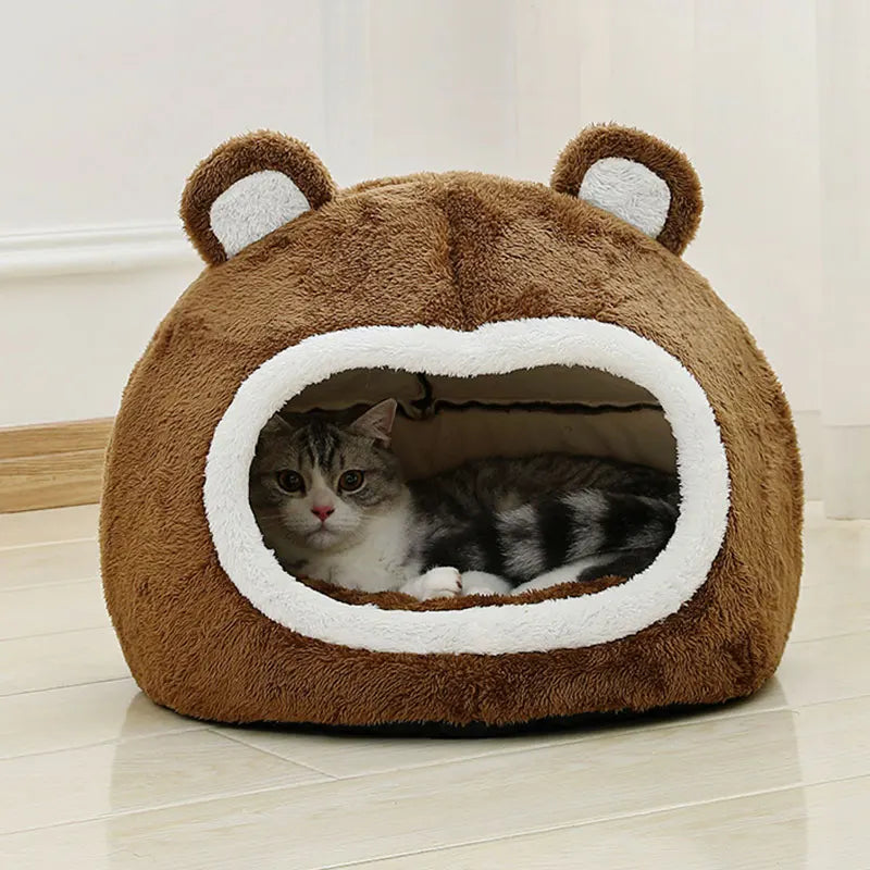 Cabane marron pour chat